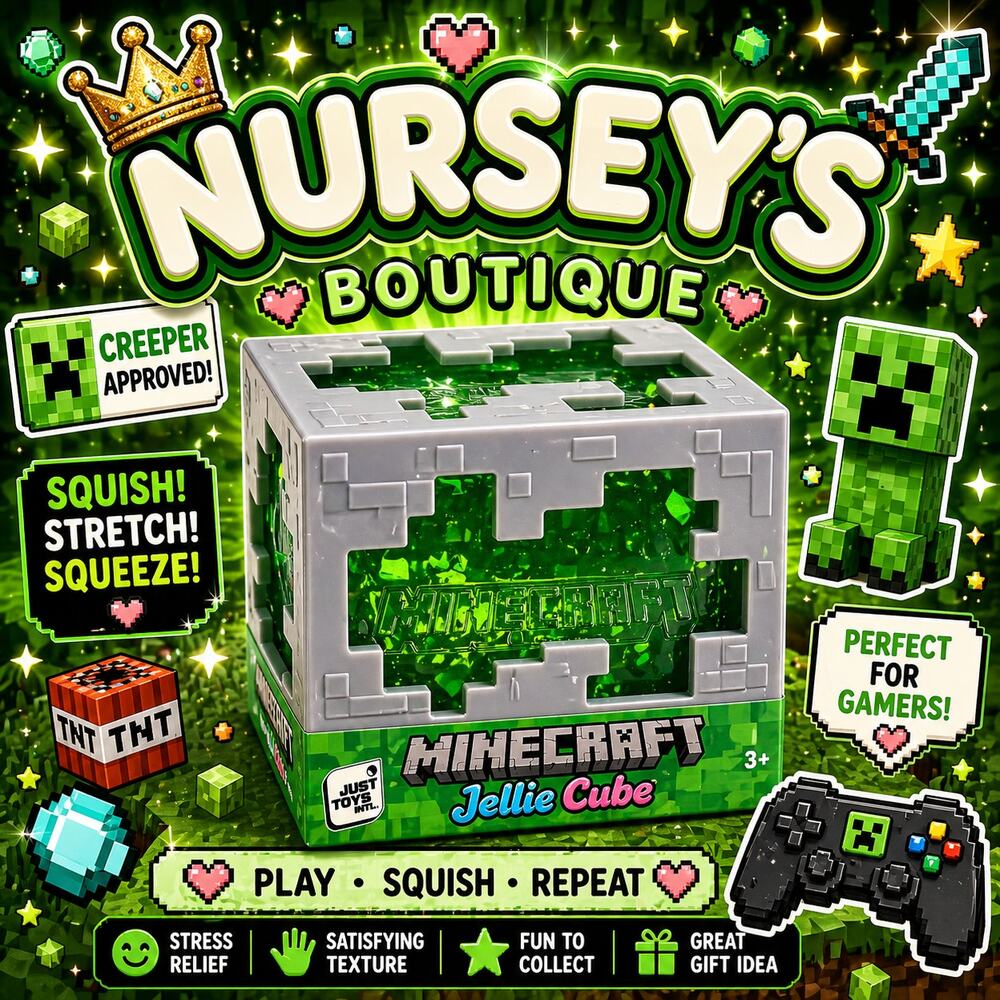 Minecraft Jellie Cube Green Squishy Toy Creeper Stress Toy